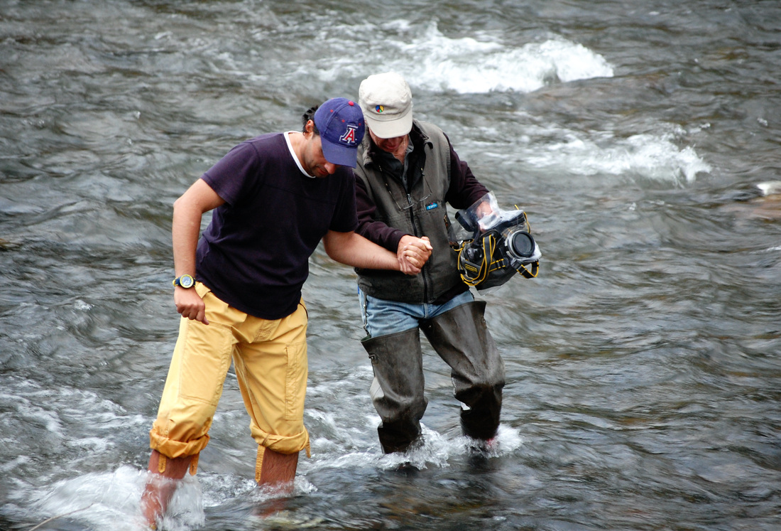 on location in the river