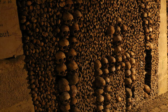 Sculpture of bones, Paris Catacombs