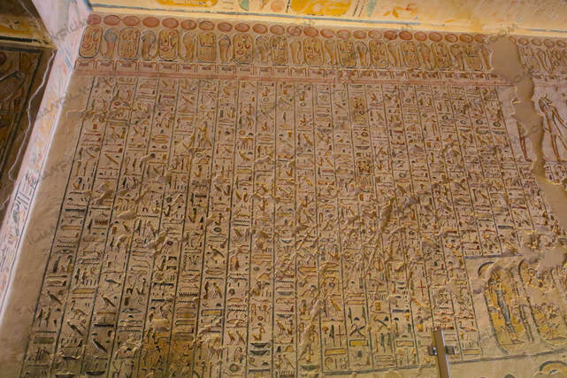 hieroglyphs in tomb of Rameses 9